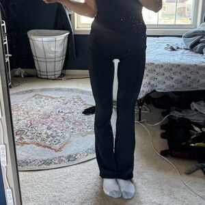 Airbrush High-Waist Bootcut Legging Women's Black Pants